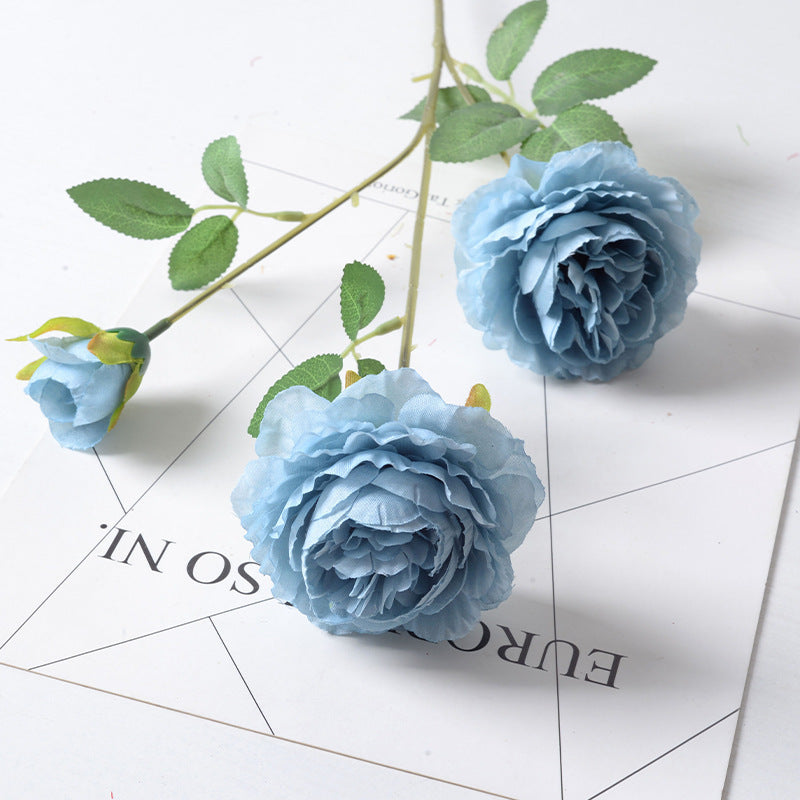 Decoración de flores de peonía de seda