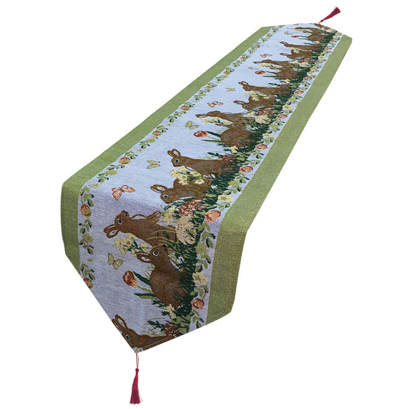 Tischläufer mit Osterhasen-Ei, Tischdecke im amerikanischen Dorfstil