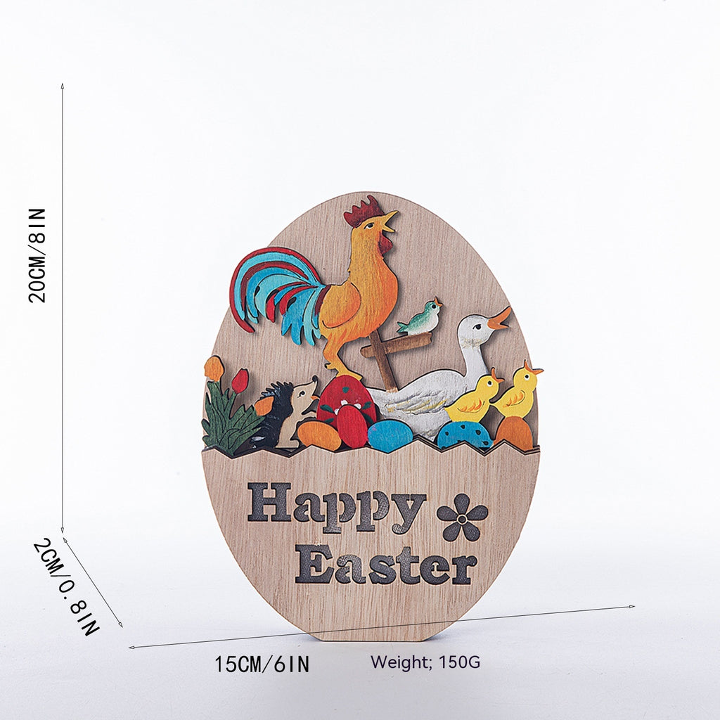 Conejo de Pascua de madera con decoración LED