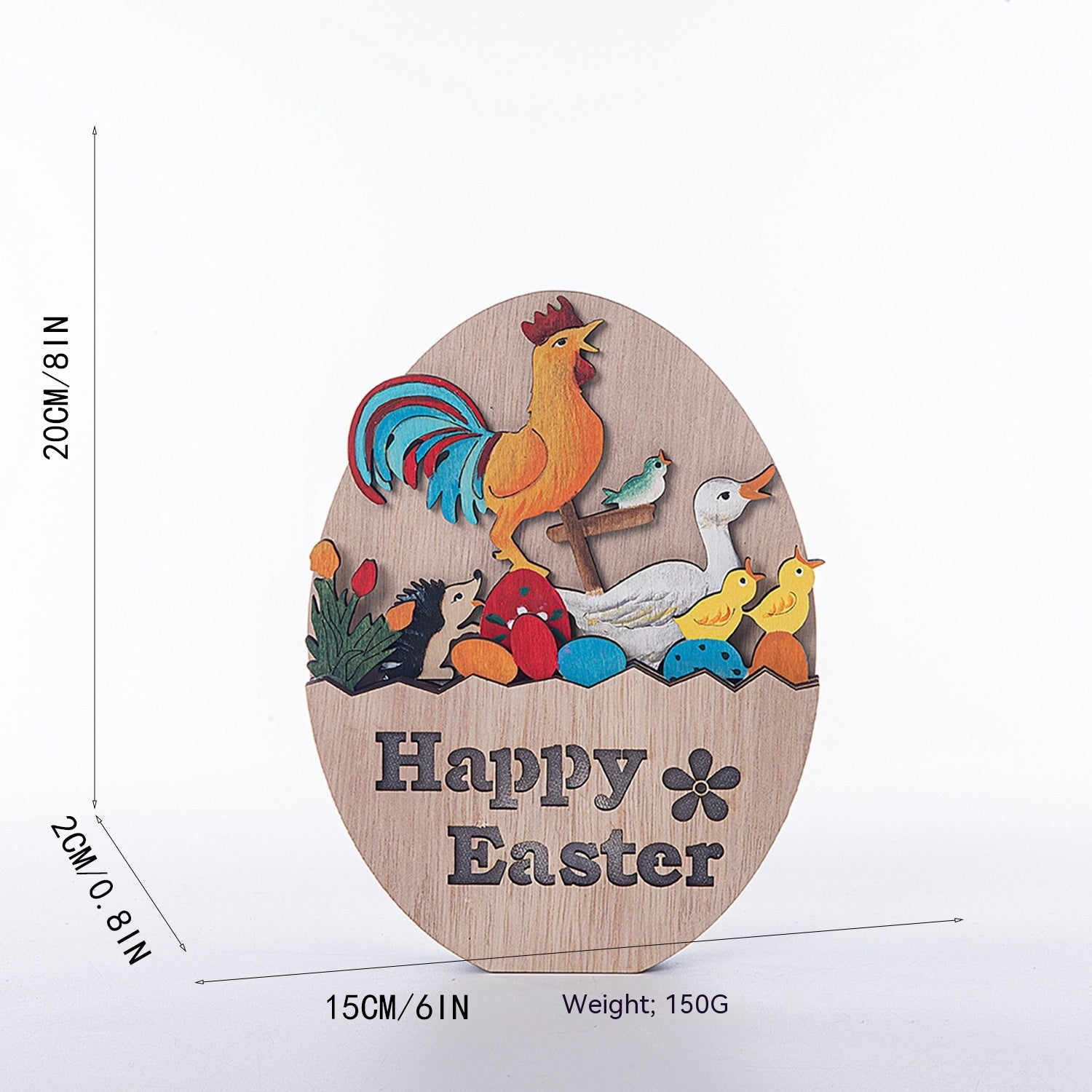 Conejo de Pascua de madera con decoración LED