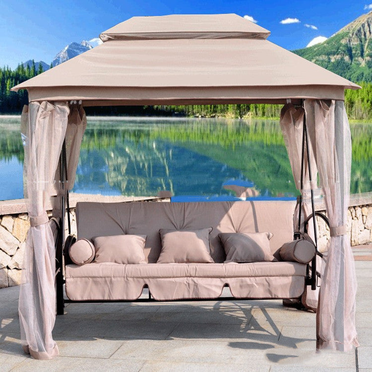 Wrought Iron Cast  Swing Rocking Chair Outdoor Three-person