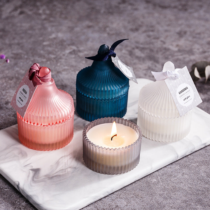 ZIGZAG GLASS POT SCENTED CANDLE