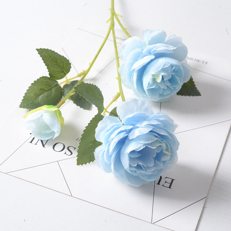 Decoración de flores de peonía de seda