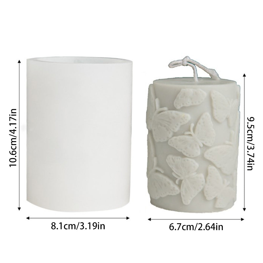 Zylindrische Kerzenform mit Pflaumenblüten- oder Schmetterlingsprägung