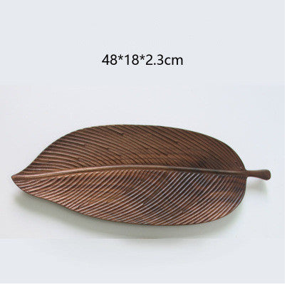 Handmade Wooden Dim Sum Snack Fruit Leaf Creative Solid Wood Tray
