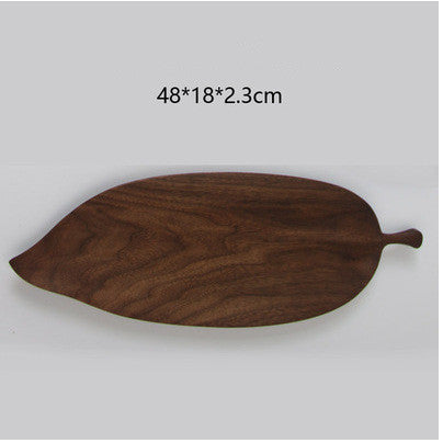 Handmade Wooden Dim Sum Snack Fruit Leaf Creative Solid Wood Tray