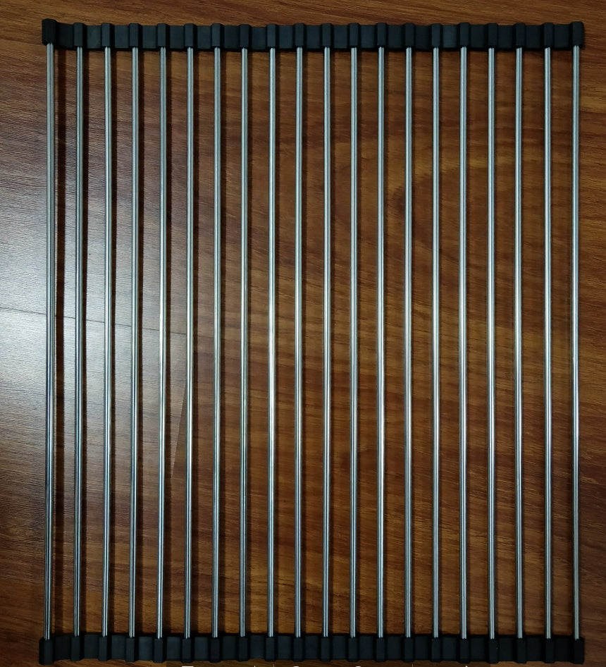 Escurridor de fregadero de cocina plegable de acero inoxidable