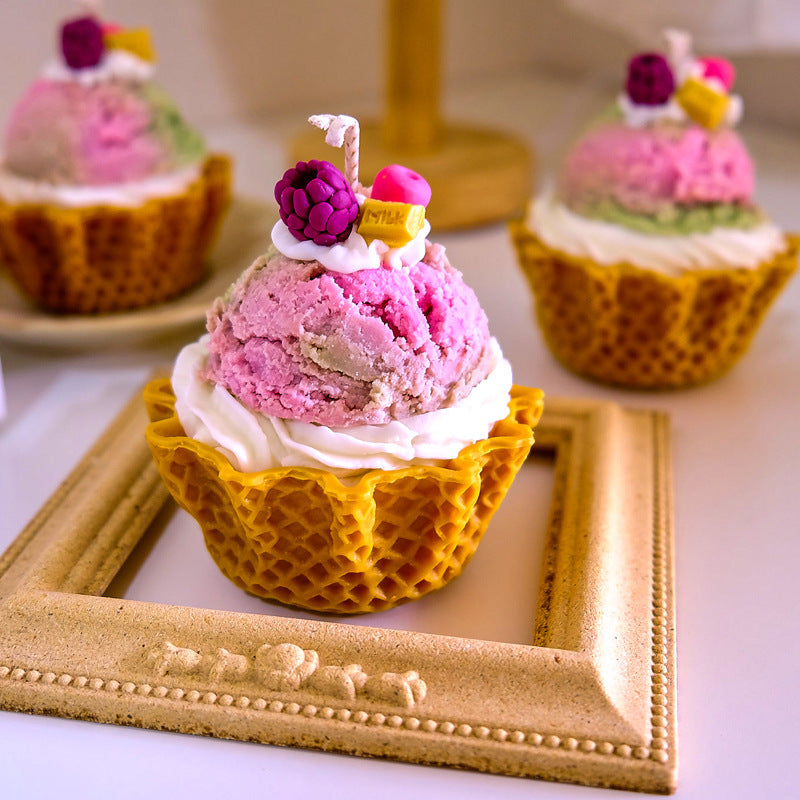 Cup Cake Kerzen Creme Dessert
