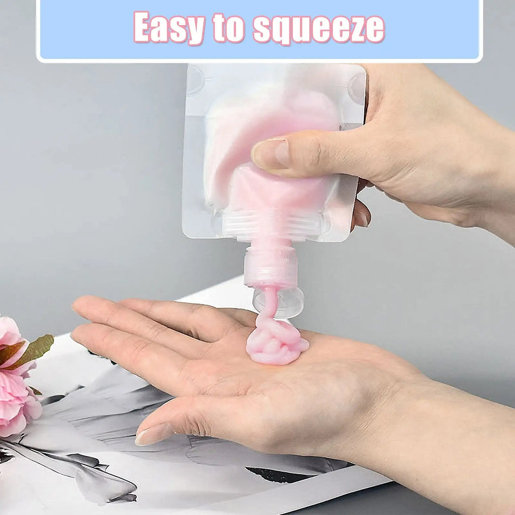 Bolsa de viaje transparente portátil para maquillaje fluido, bolsa de almacenamiento para subembalaje