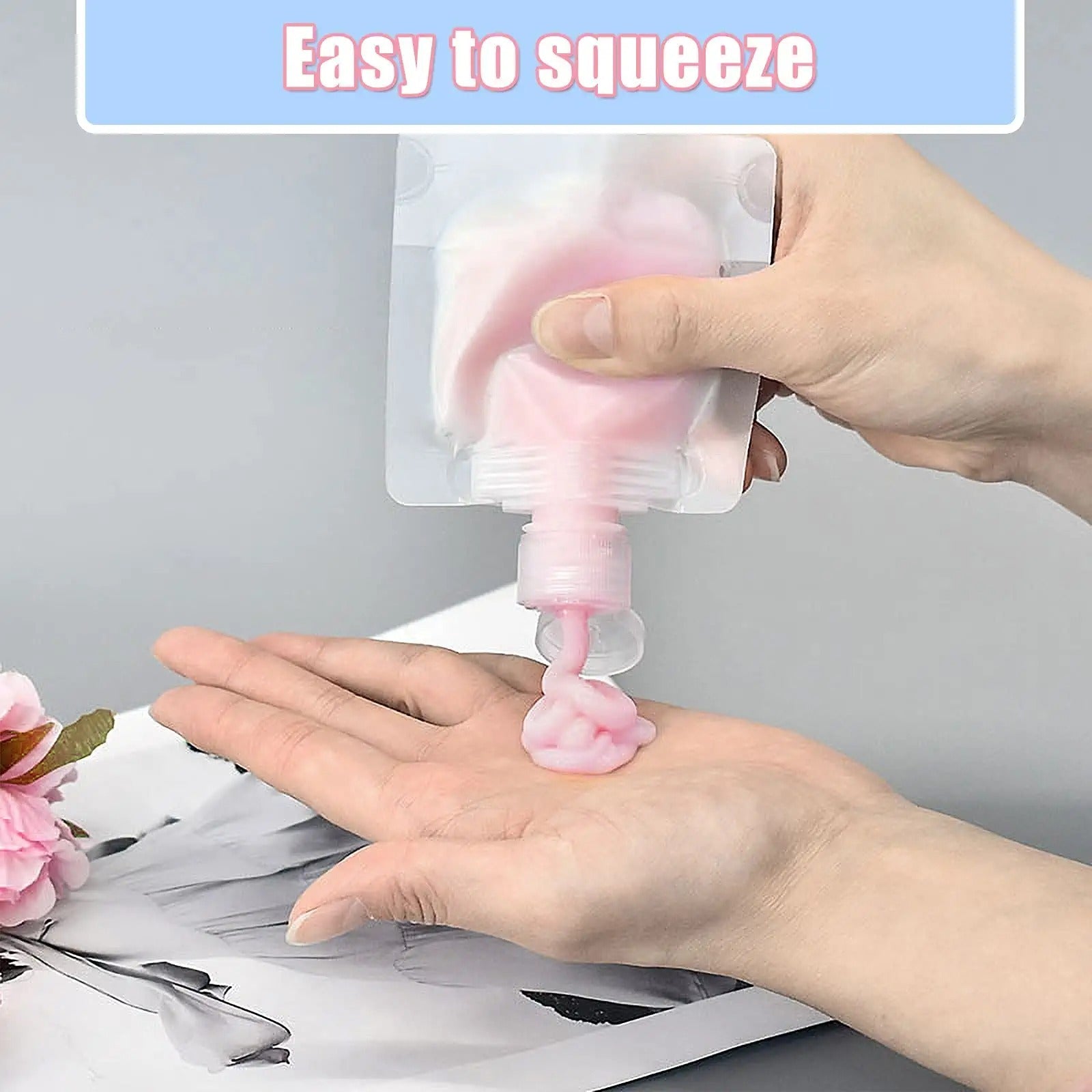 Bolsa de viaje transparente portátil para maquillaje fluido, bolsa de almacenamiento para subembalaje