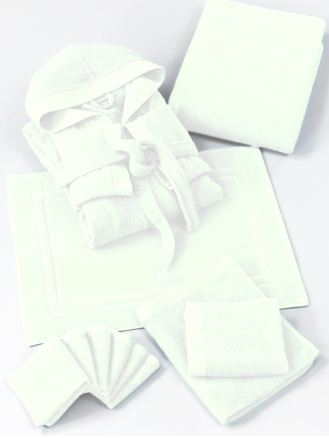 Combo Bagno Thea – Accappatoio + Set Spugna 11 pezzi en cotone idrofilo 550 g/m²