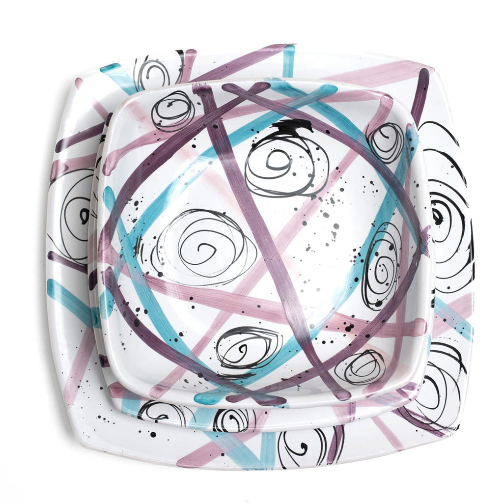 Tris Piatti Linee Viola Istintismo