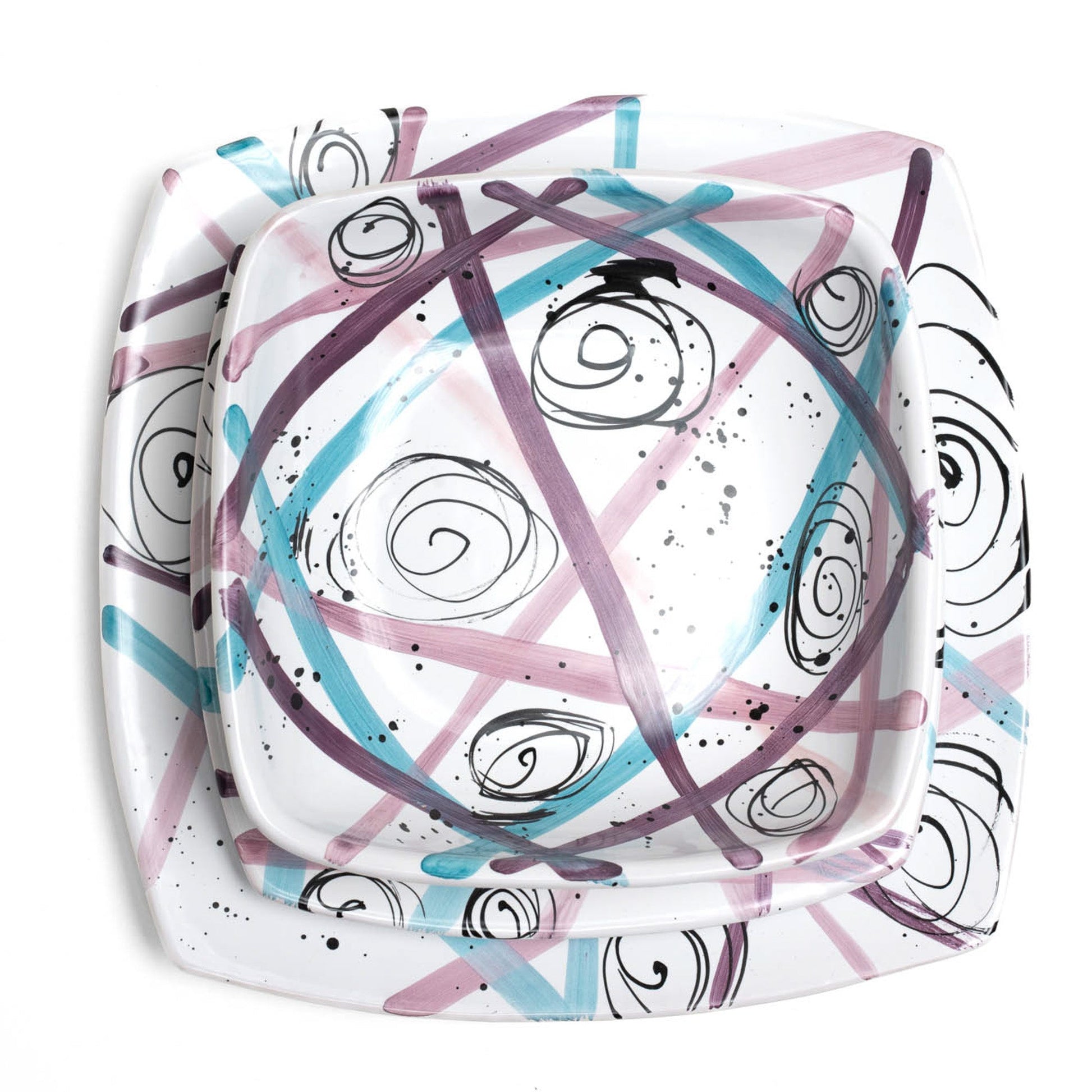 Tris Piatti Linee Viola Istintismo