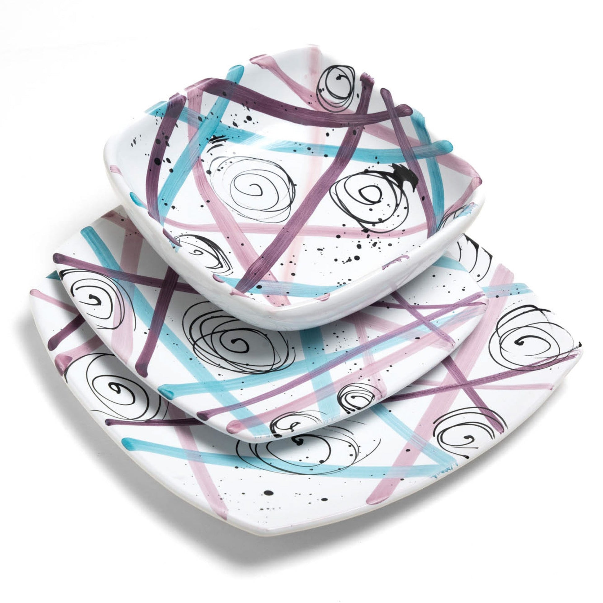 Tris Piatti Linee Viola Istintismo