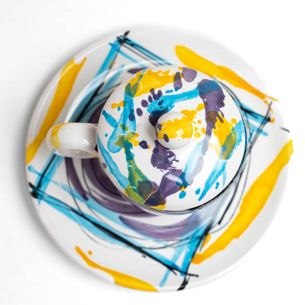 Tazzina Caffè Tris Giallo e Azzurro Istintismo