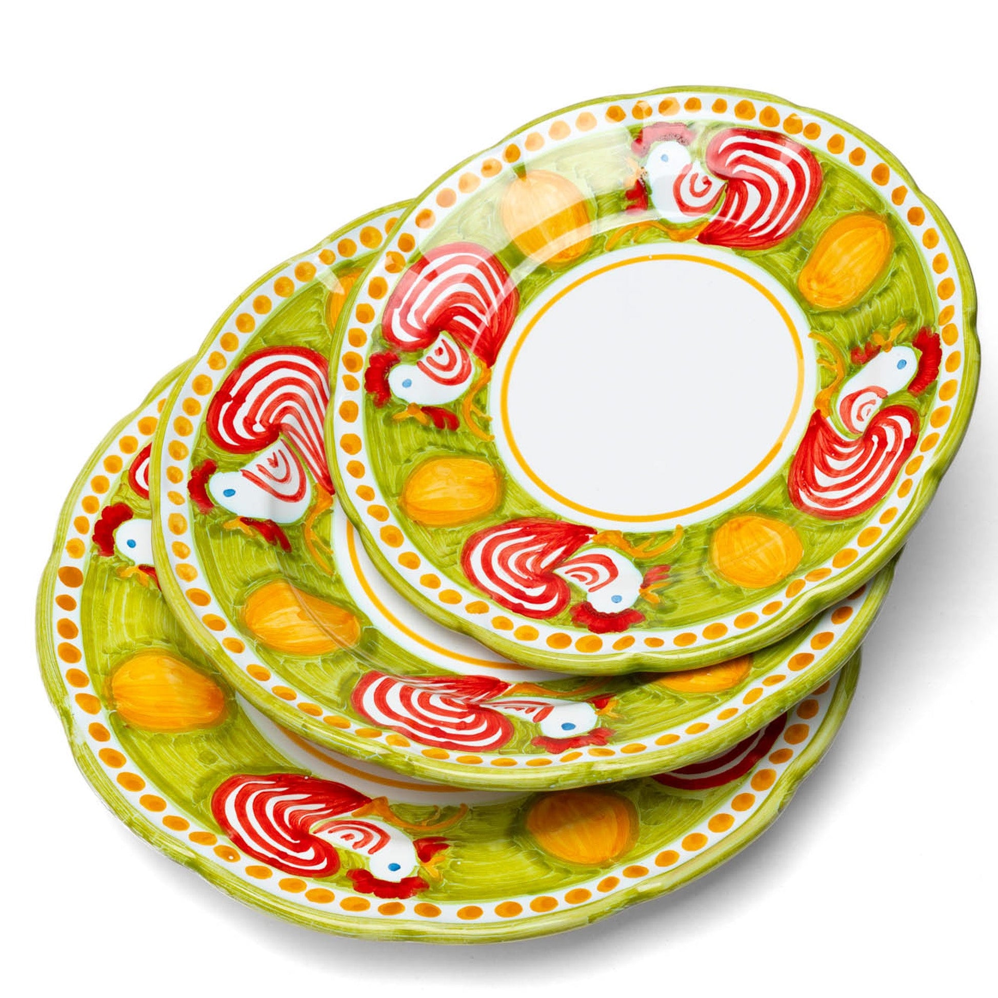 Tris Piatti Animali - Gallo