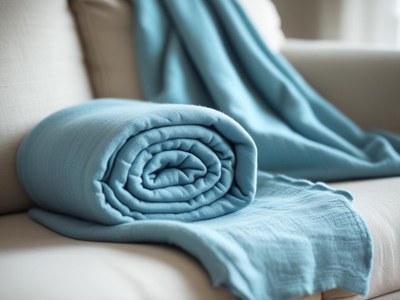 Foulard arredo „Laguna“ – Azzurro carta da zucchero