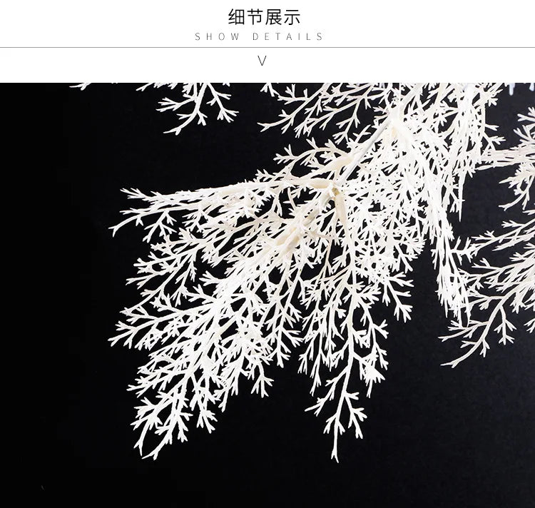 Fiore artificiale di pino, erba di brina, materiale per fiori da matrimonio, 105 cm