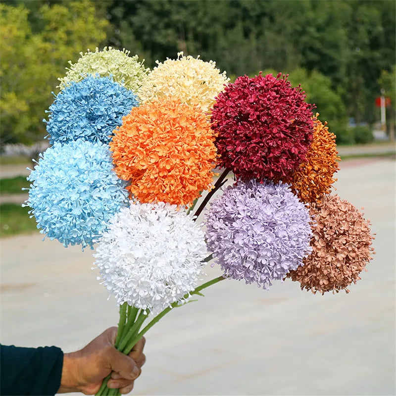 Gran rama de cebolla artificial colorida para salón de bodas floral 75 cm.