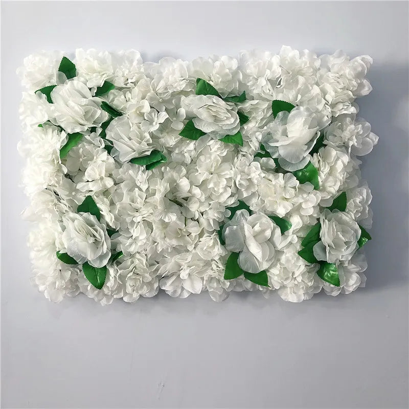 Decoración de fondo de pared con flores artificiales de rosas de seda rosa