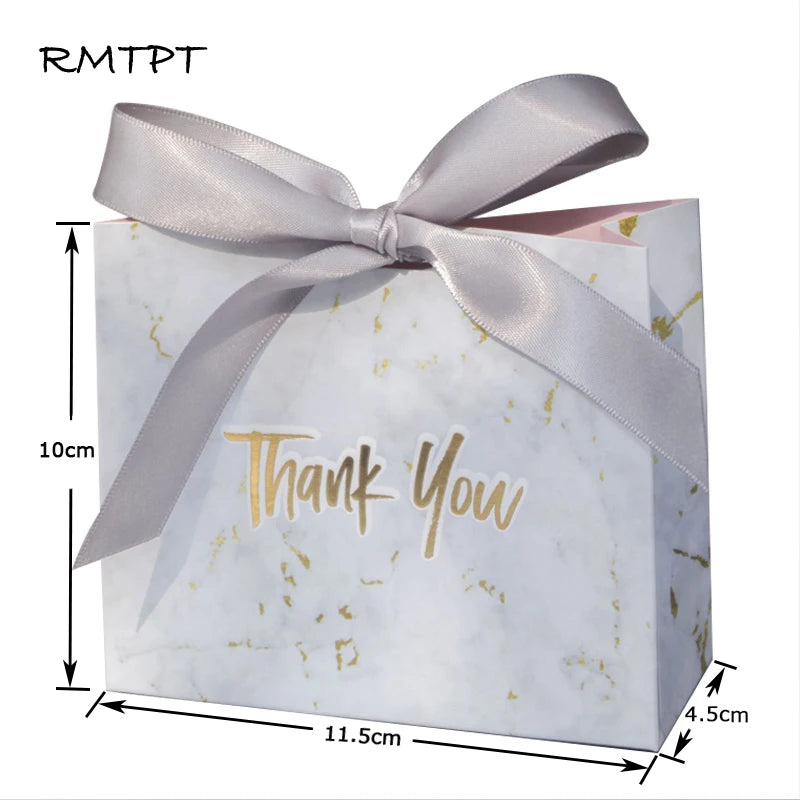 New Creative Mini Grey Marble Gift Bag Box for Party Baby Shower
