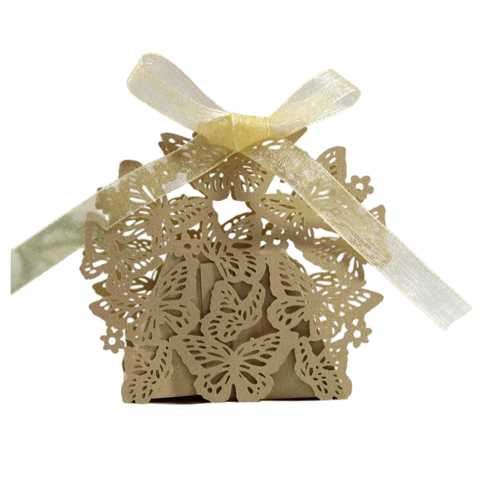 Butterfly Carriage Favor Gift Candy Box  Laser Cut With Ribbon.