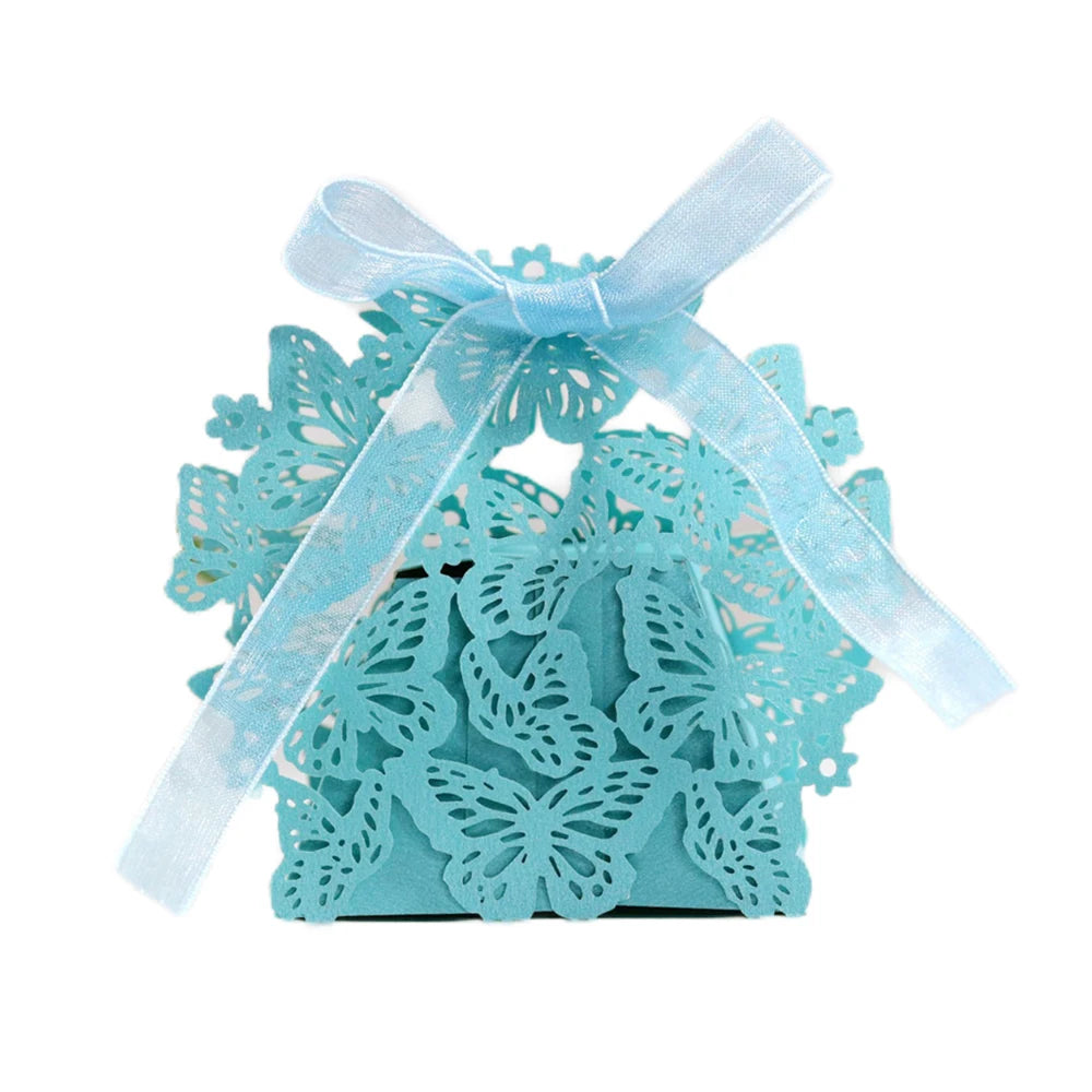 Butterfly Carriage Favor Gift Candy Box  Laser Cut With Ribbon.
