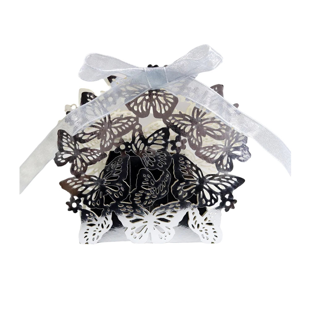 Butterfly Carriage Favor Gift Candy Box  Laser Cut With Ribbon.