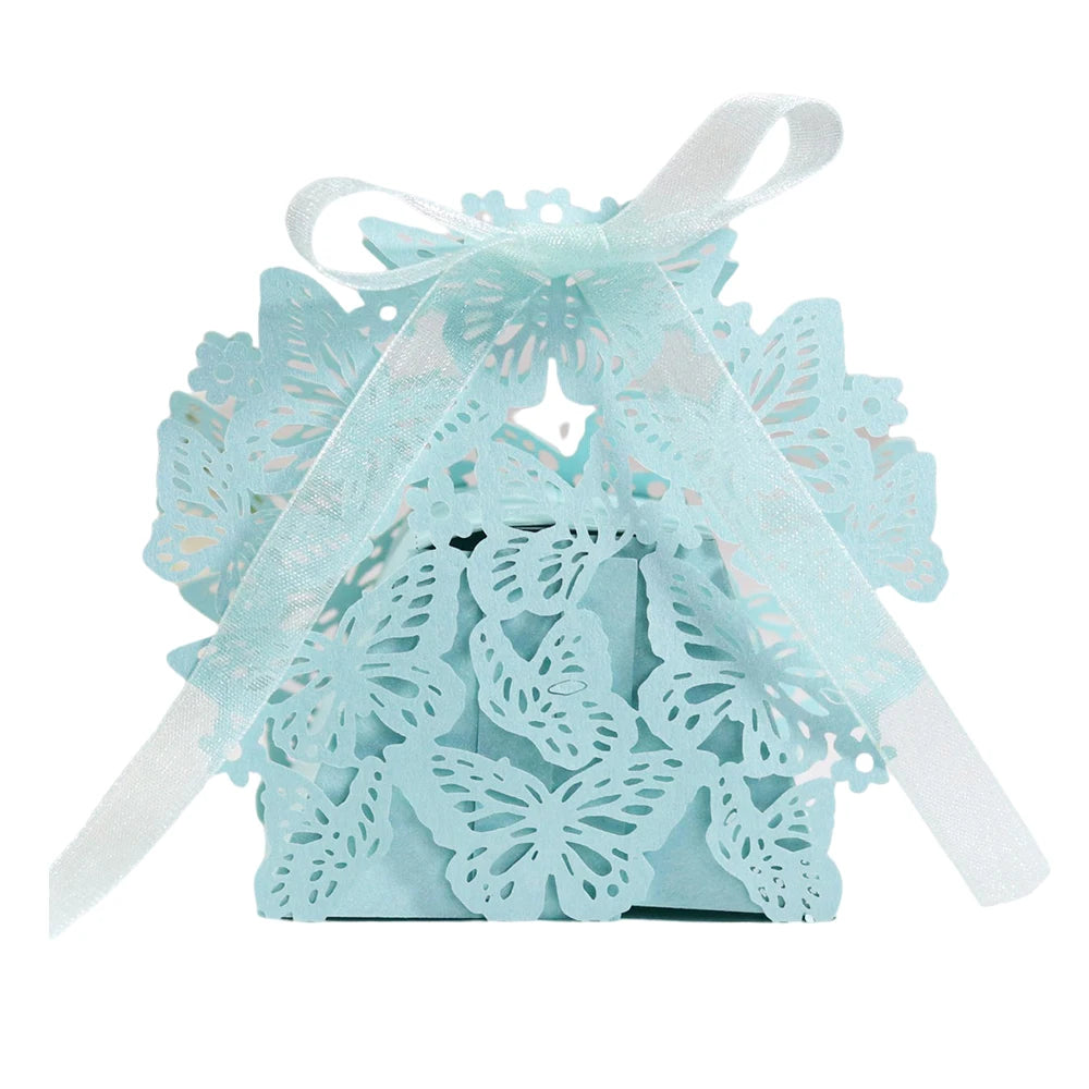 Butterfly Carriage Favor Gift Candy Box  Laser Cut With Ribbon.