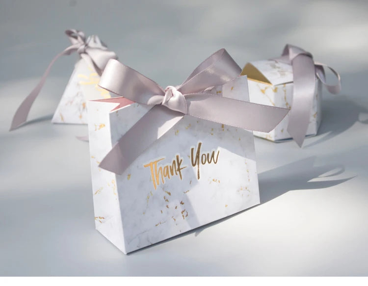 New Creative Mini Grey Marble Gift Bag Box for Party Baby Shower