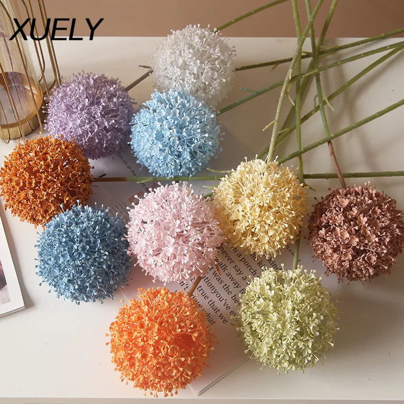 Gran rama de cebolla artificial colorida para salón de bodas floral 75 cm.