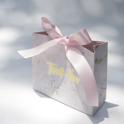 New Creative Mini Grey Marble Gift Bag Box for Party Baby Shower