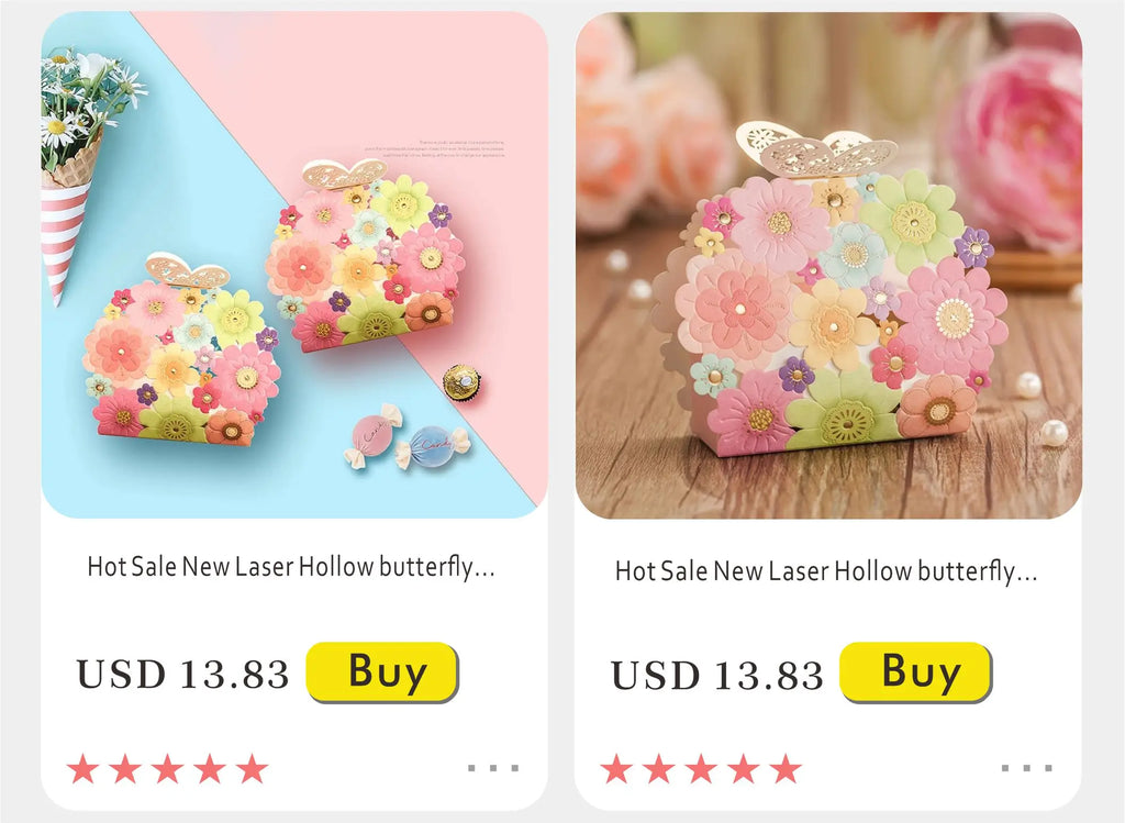 New Creative Mini Grey Marble Gift Bag Box for Party Baby Shower