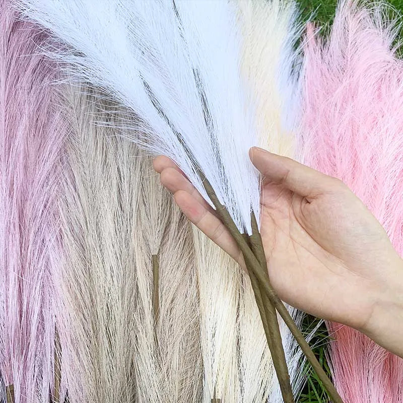 Hierba de la pampa artificial, flores secas de caña, 5 unidades, 100 cm
