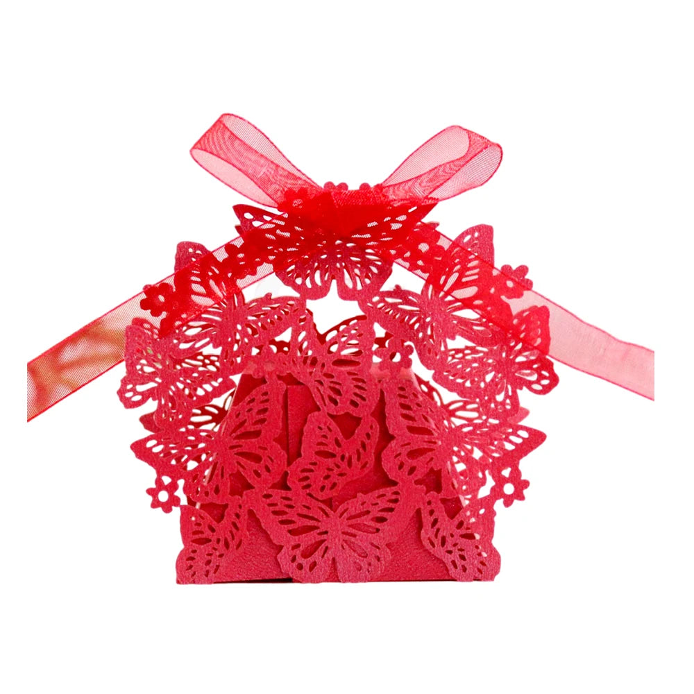 Butterfly Carriage Favor Gift Candy Box  Laser Cut With Ribbon.