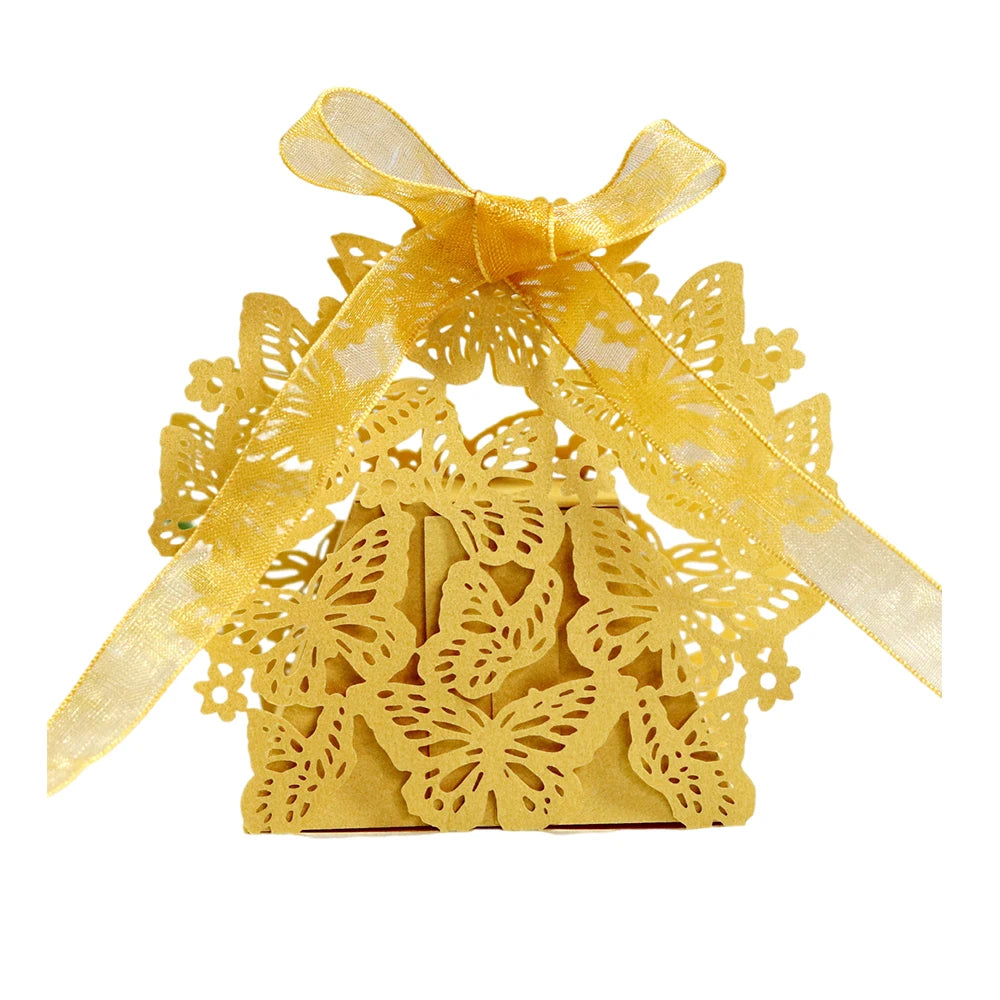 Butterfly Carriage Favor Gift Candy Box  Laser Cut With Ribbon.