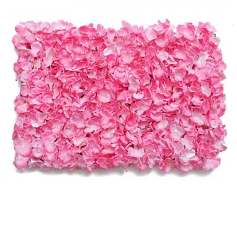 Decoración de fondo de pared con flores artificiales de rosas de seda rosa