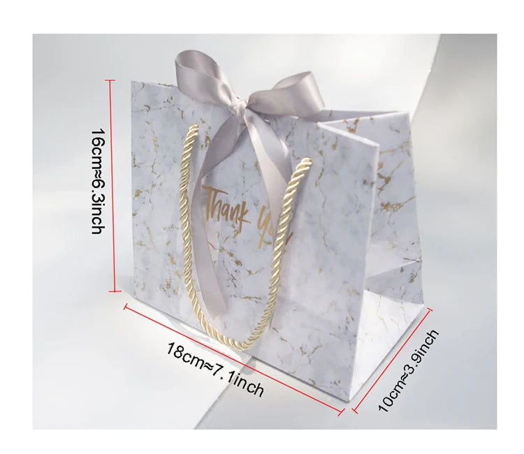 New Creative Mini Grey Marble Gift Bag Box for Party Baby Shower