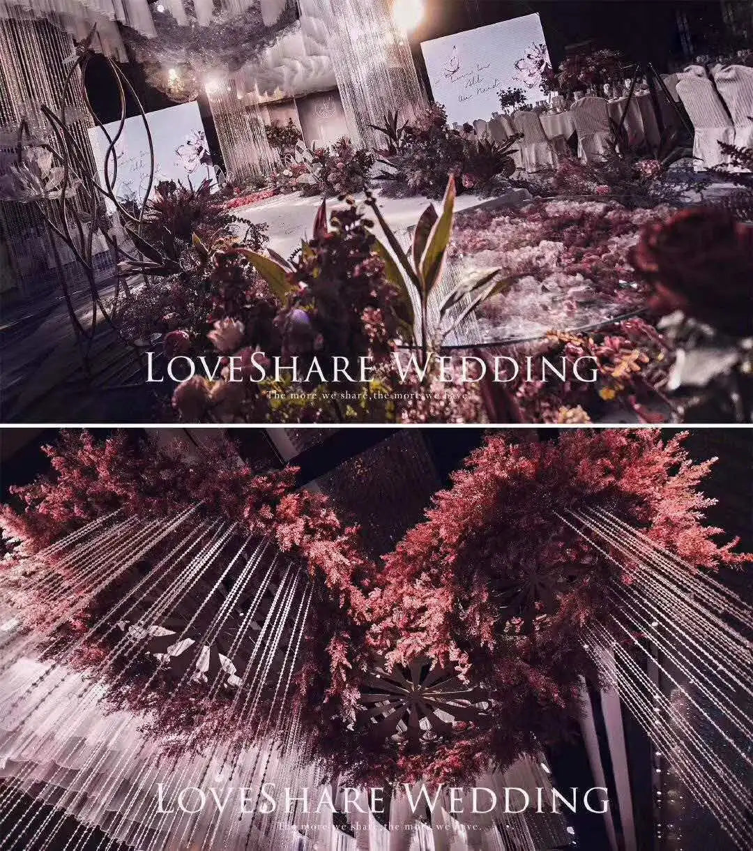 Fiore artificiale di pino, erba di brina, materiale per fiori da matrimonio, 105 cm