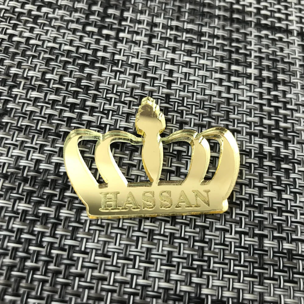 30 piezas de corona acrílica con espejo personalizado para bebé