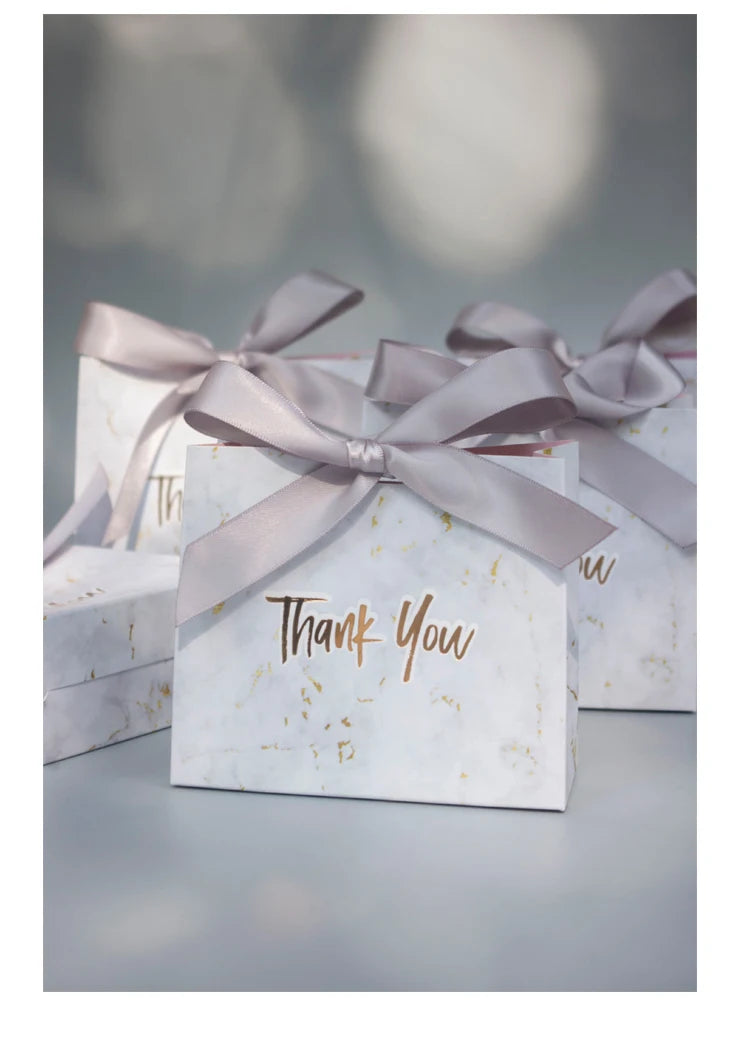 New Creative Mini Grey Marble Gift Bag Box for Party Baby Shower