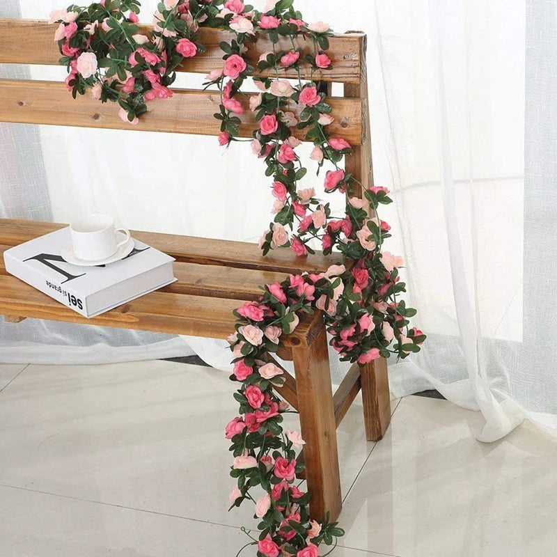 Plantas de flores artificiales Rosa 250cm