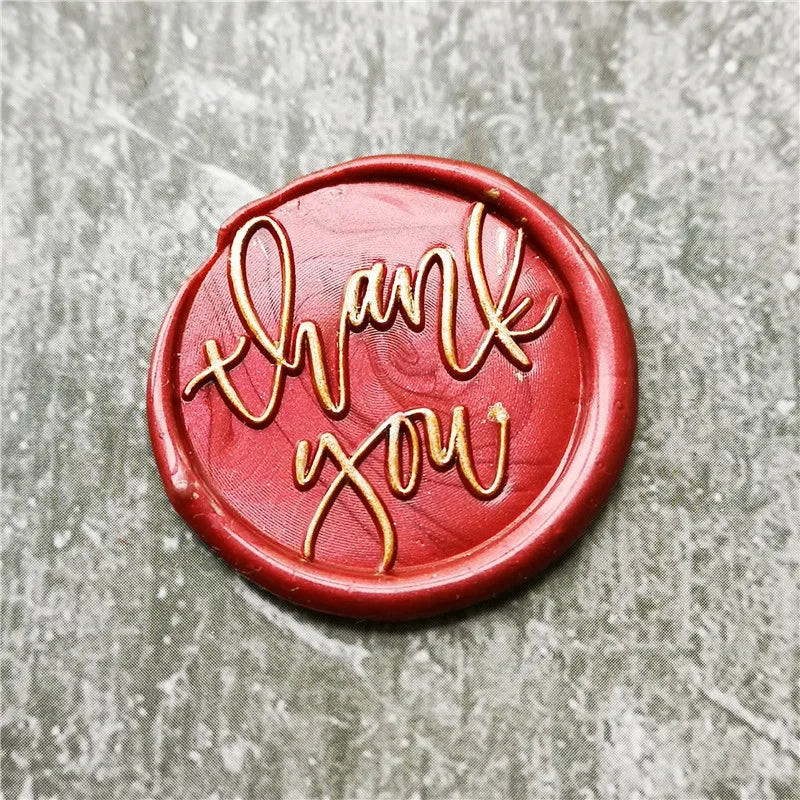 Timbro con sigillo in ceralacca, lettera di benedizione, busta di ringraziamento.