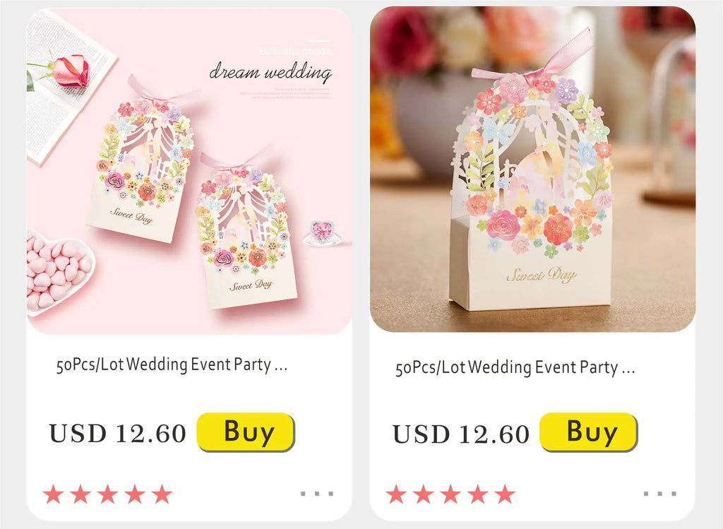 New Creative Mini Grey Marble Gift Bag Box for Party Baby Shower