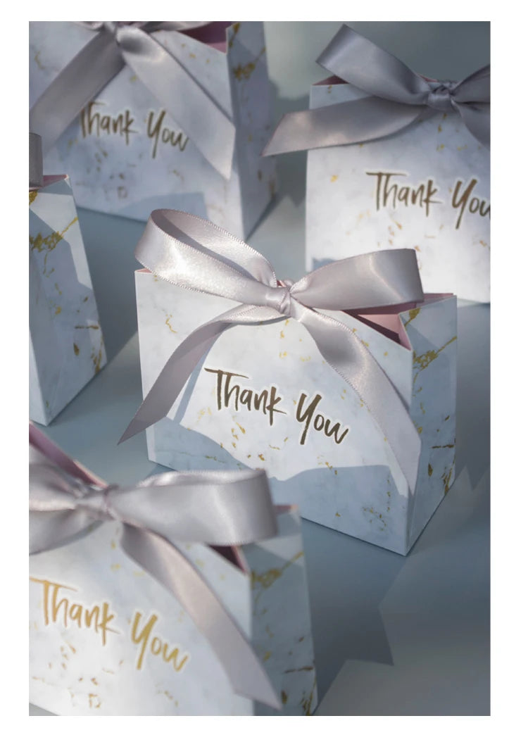 New Creative Mini Grey Marble Gift Bag Box for Party Baby Shower