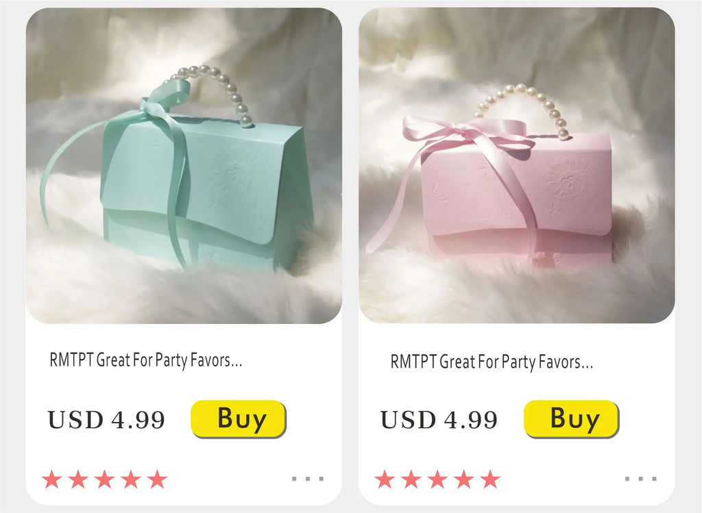 New Creative Mini Grey Marble Gift Bag Box for Party Baby Shower