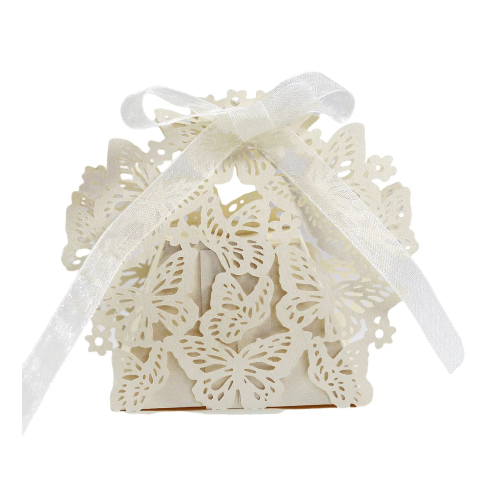Butterfly Carriage Favor Gift Candy Box  Laser Cut With Ribbon.