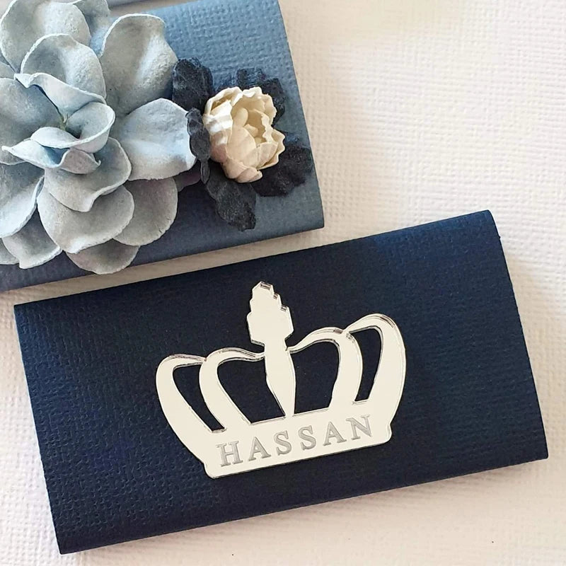 30 piezas de corona acrílica con espejo personalizado para bebé