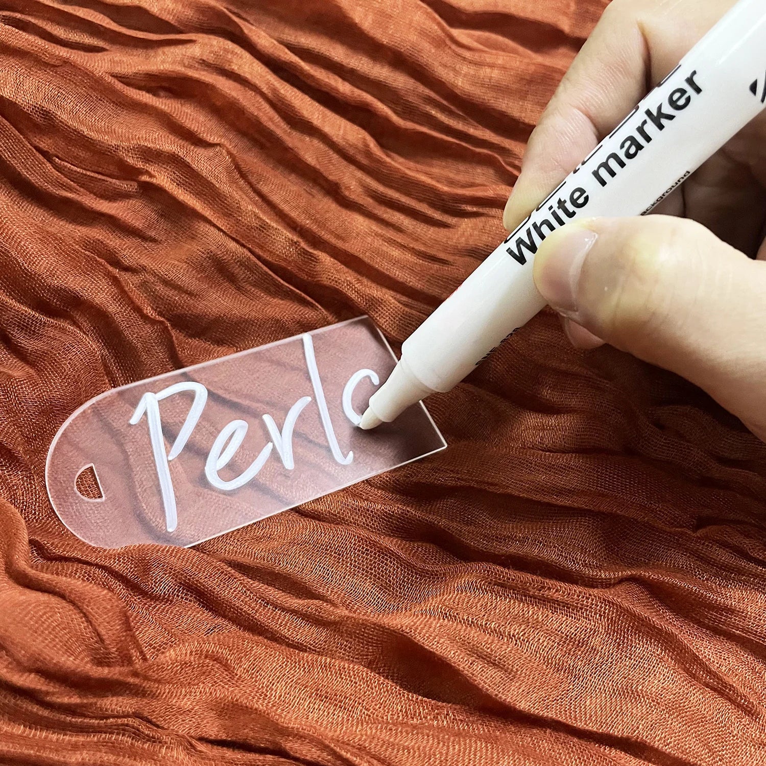 Segnaposto per matrimonio in acrilico, con etichetta in acrilico satinato, arco da 10/20/50 pezzi