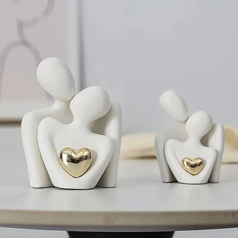 Set di statue ornamentali con abbraccio d'amore romantico, regalo per San Valentino.
